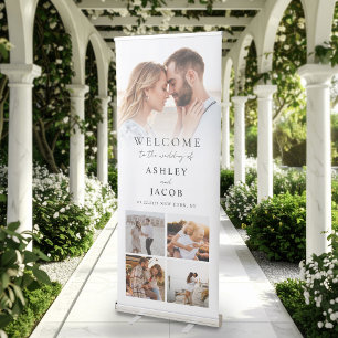 Elegant Modern Minimalist Welcome Photo Wedding Retractable Banner
