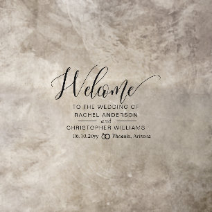 Elegant Modern Minimalist Welcome to the Wedding Floor Decals