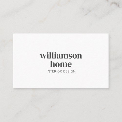 Elegant Modern Minimalist White Professional  Business Card
