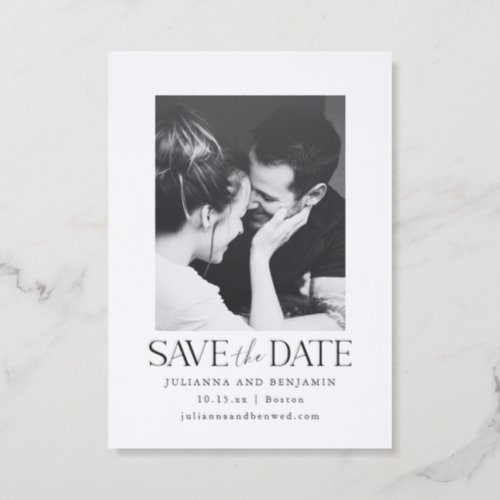 Elegant Modern Minimalist White Script Wedding Letterpress Photo Cards