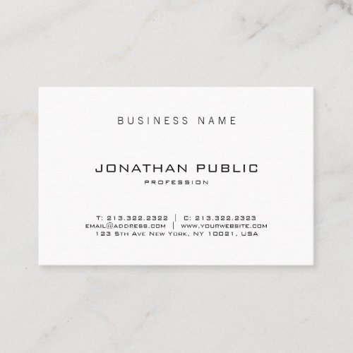 Elegant Modern Minimalistic Design Professional Business Card