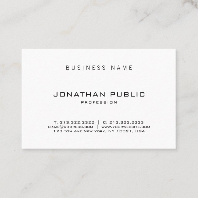 Elegant Modern Minimalistic Design Professional Business Card (Front)