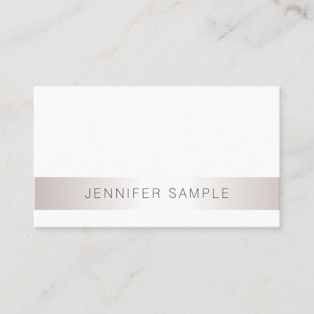 Elegant Modern Minimalistic Plain Trendy Salon Business Card (Front)