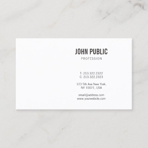 Elegant Modern Minimalistic Professional Plain Business Card
