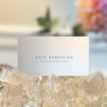 Elegant Modern Minimalistic Professional  Silver Business Card by sm_business_cards at Zazzle