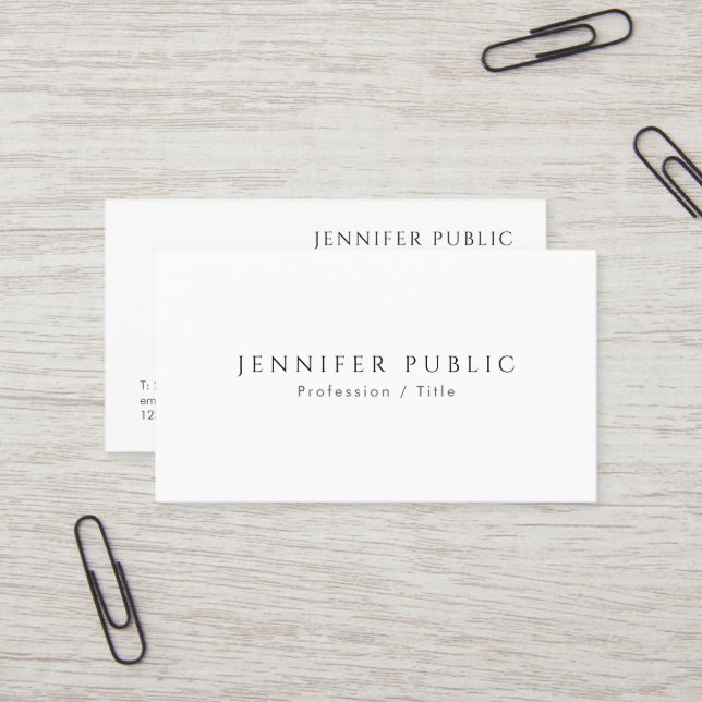Elegant Modern Minimalistic Template Semi-Gloss Business Card (Front/Back In Situ)