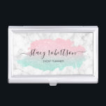 Elegant modern mint & rose gold glitter planner business card case<br><div class="desc">Modern design featuring faux mint,  rose gold glitter and white marble texture with elegant calligraphy font.</div>