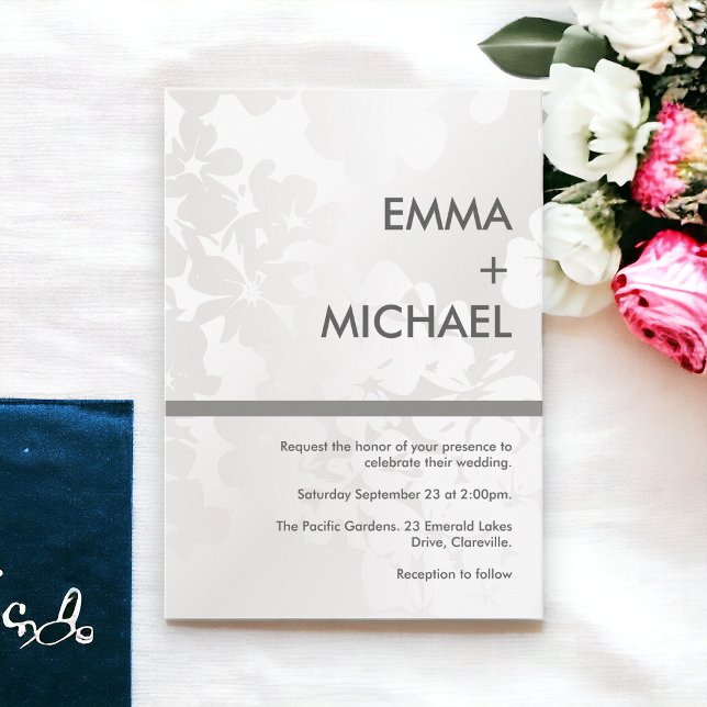 Elegant Modern Monochrome Silver Invitation (Creator Uploaded)
