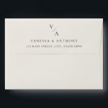 Elegant Modern Monogram Black and Ivory Wedding Envelope<br><div class="desc">Modern wedding envelopes featuring elegant monogram typography and minimalist graphic design in black and ivory color.</div>