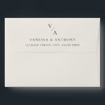 Elegant Modern Monogram Black and Ivory Wedding Envelope<br><div class="desc">Modern wedding envelopes featuring elegant monogram typography and minimalist graphic design in black and ivory color.</div>