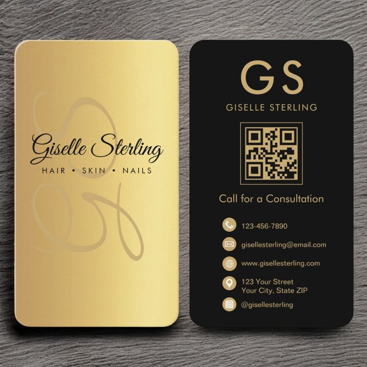 Elegant Modern Monogram Business Branding QR Code Business Card