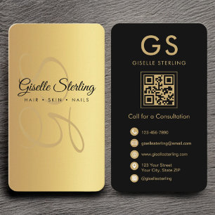 Elegant Modern Monogram Business Branding QR Code Card