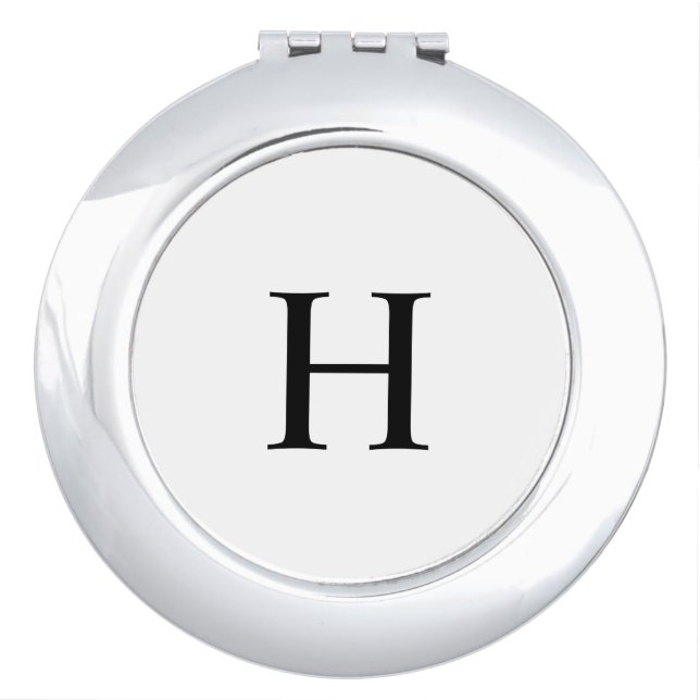 Elegant Modern Monogram Compact Mirror (Front)