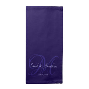 Elegant Modern Monogram Couples Typography Blue Cloth Napkin