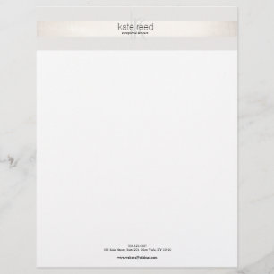 Elegant Modern Monogram FAUX Silver Striped Letterhead