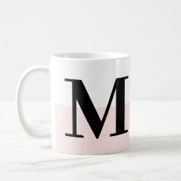 Elegant Modern Monogram Gift Blush Pink Coffee Mug