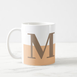 Elegant Modern Monogram Gift Peach Coffee Mug