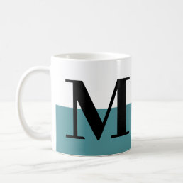 Elegant Modern Monogram Gift Teal Coffee Mug