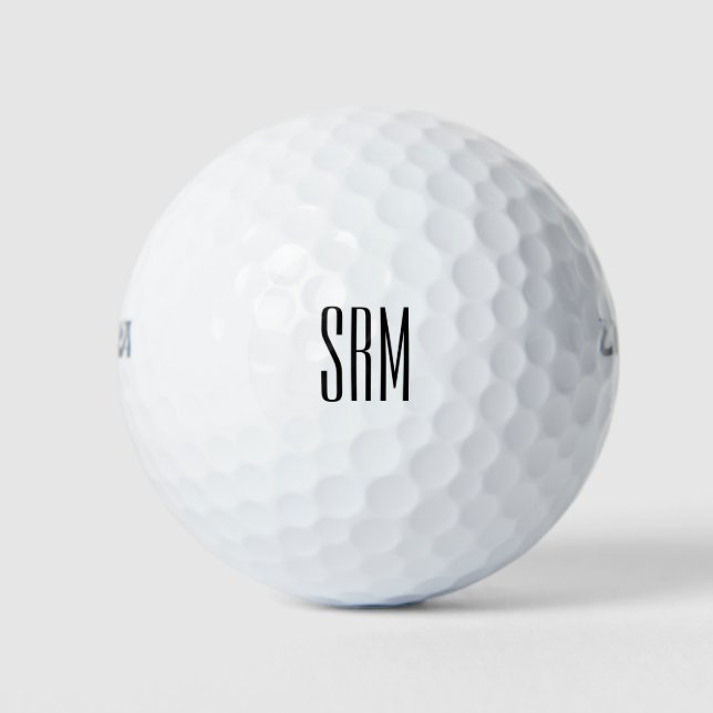 Elegant Modern Monogram Golfer Initial Golf Balls (Front)