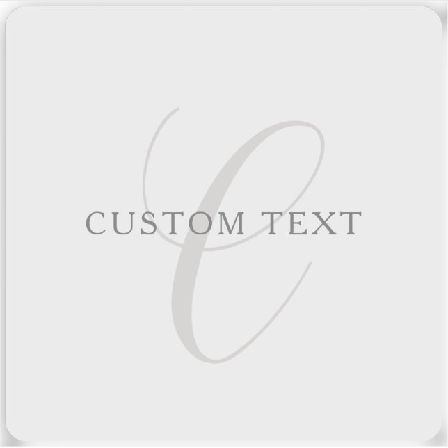Elegant Modern Monogram | Grey & White (editable) Sticker (Front)