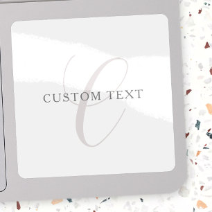Elegant Modern Monogram Grey & White (editable) Sticker