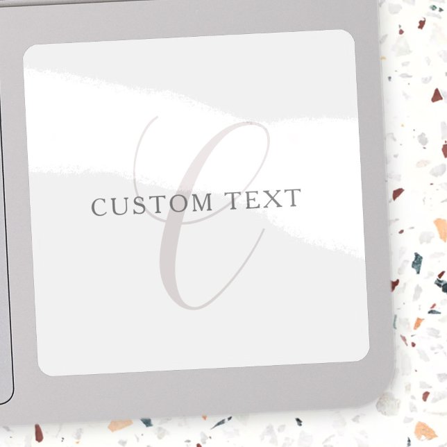 Elegant Modern Monogram | Grey & White (editable) Sticker (Creator Uploaded)