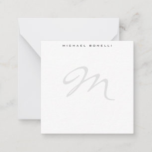 Elegant Modern Monogram Initial Lettter Your Name Note Card