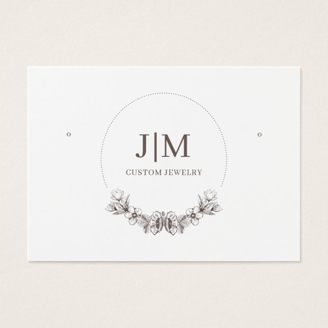 Elegant Modern Monogram Jewelry Earring Display (Front)