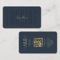Elegant Modern Monogram Logging Operator Dark Blue Business Card | Zazzle