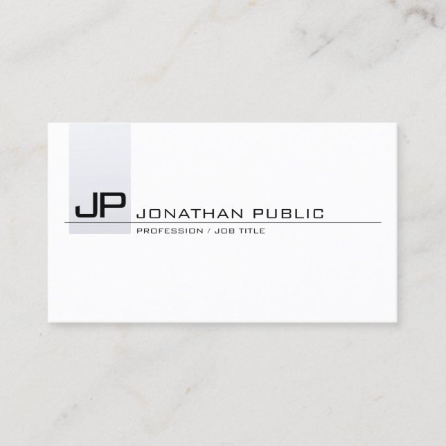 Elegant Modern Monogram Minimalist Trendy Plain Business Card (Front)