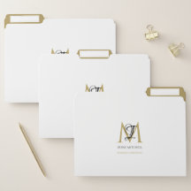 Elegant Modern Monogram Name Black White Gold