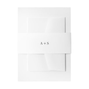 Elegant Modern Monogram Neutral Wedding Invitation Belly Band