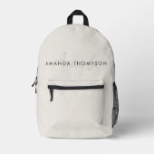 Elegant Modern Monogram Personalized With Name Printed Backpack (Front)
