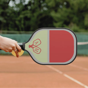 Elegant Modern Monogram Pickleball Symbol Carbon Fiber Pickleball Paddle