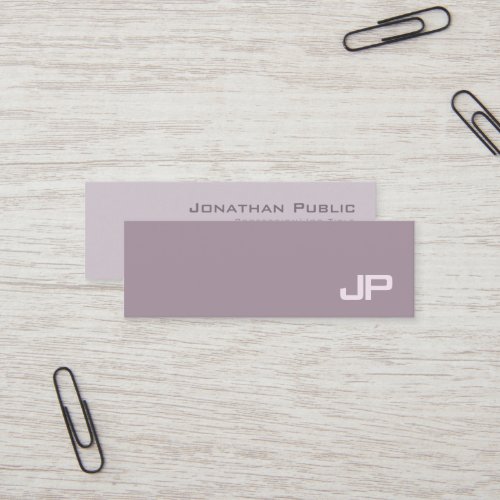 Elegant Modern Monogram Plain Luxury Salon Mini Business Card