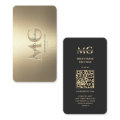 Elegant Modern Monogram Professional Faux Gold Business Card | Zazzle