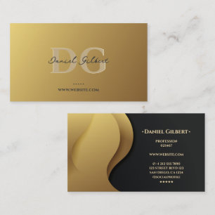 Elegant Modern Monogram Professional Gold Business Card