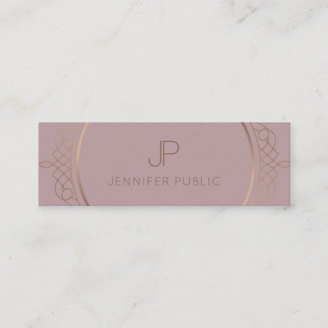 Elegant Modern Monogram Professional Template Mini Business Card (Front)