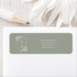 Elegant Modern Monogram Return Address Labels