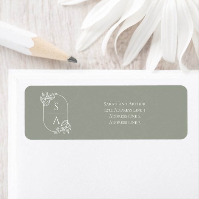 Elegant Modern Monogram Return Address Labels (Insitu)
