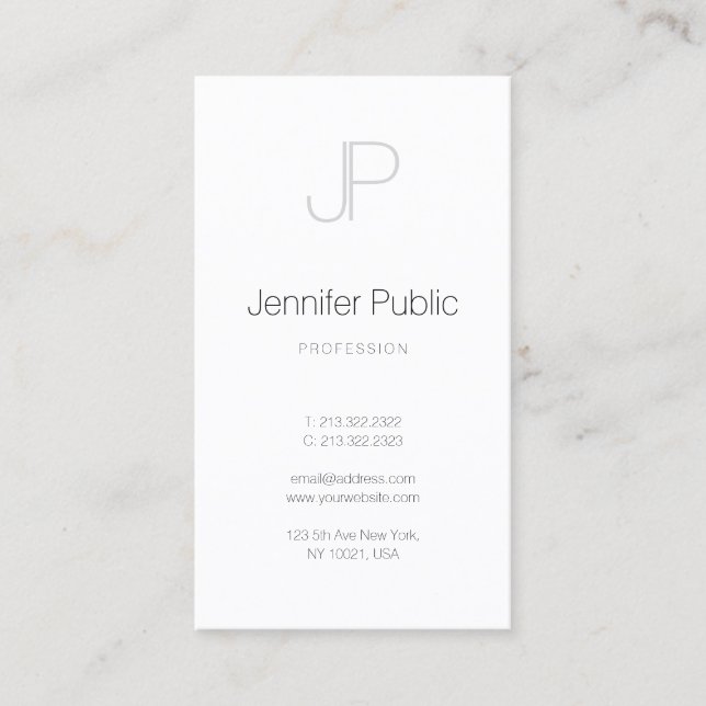 Elegant Modern Monogram Simple Professional Design Business Card (Front)