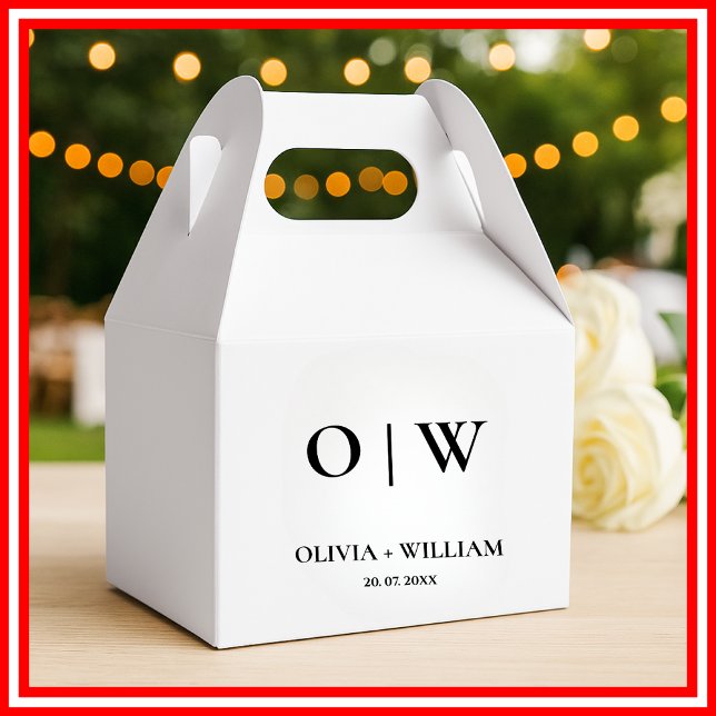 Elegant Modern Monogram Simple Wedding Favor Boxes (Creator Uploaded)
