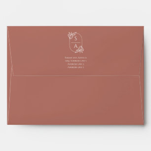 Elegant Modern Monogram Wedding Envelope