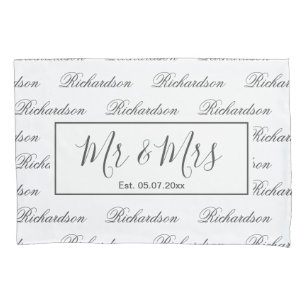 Elegant modern monogram wedding keepsake gift pillow case