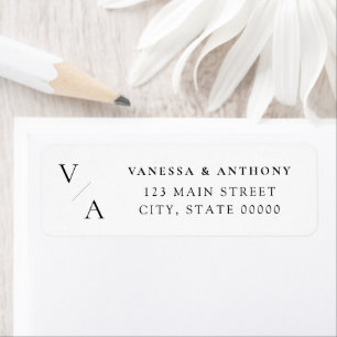 Elegant Modern Monogram Wedding Return Address Label