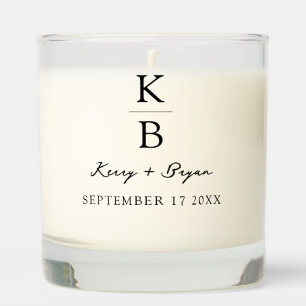 Elegant Modern Monogram Wedding Scented Candle