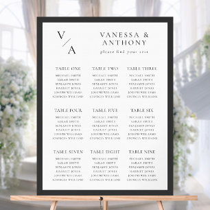Elegant Modern Monogram Wedding Seating Chart