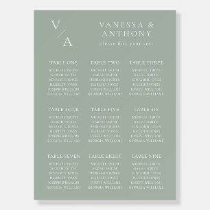Elegant Modern Monogram Wedding Seating Chart Foam Board