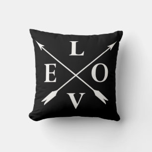 Elegant modern monogrammed love throw pillow