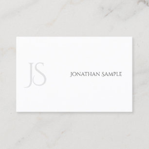 Elegant Modern Monogrammed Minimalistic Template Business Card